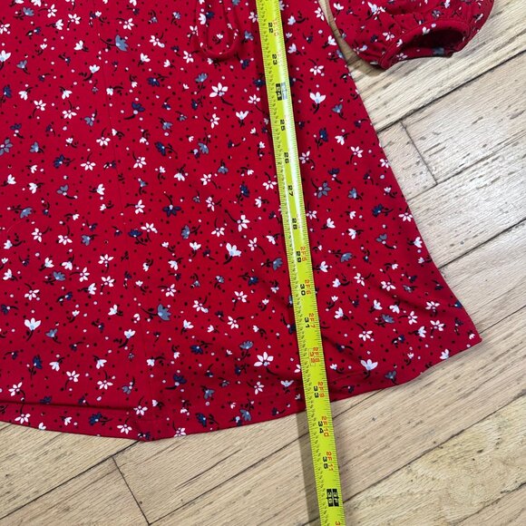 Red Banana Republic Factory Long Sleeve Belted Knit Fit and Flare Dress Size XS - Picture 6 of 9